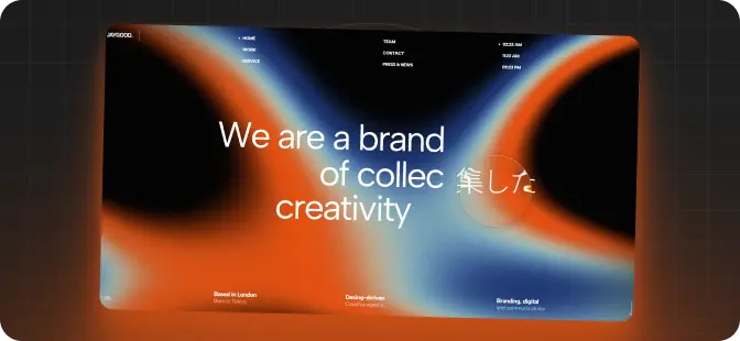 Jaygood — brand agency homepage with gradient hero