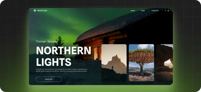 Northern Lights — Tromsø travel booking landing page